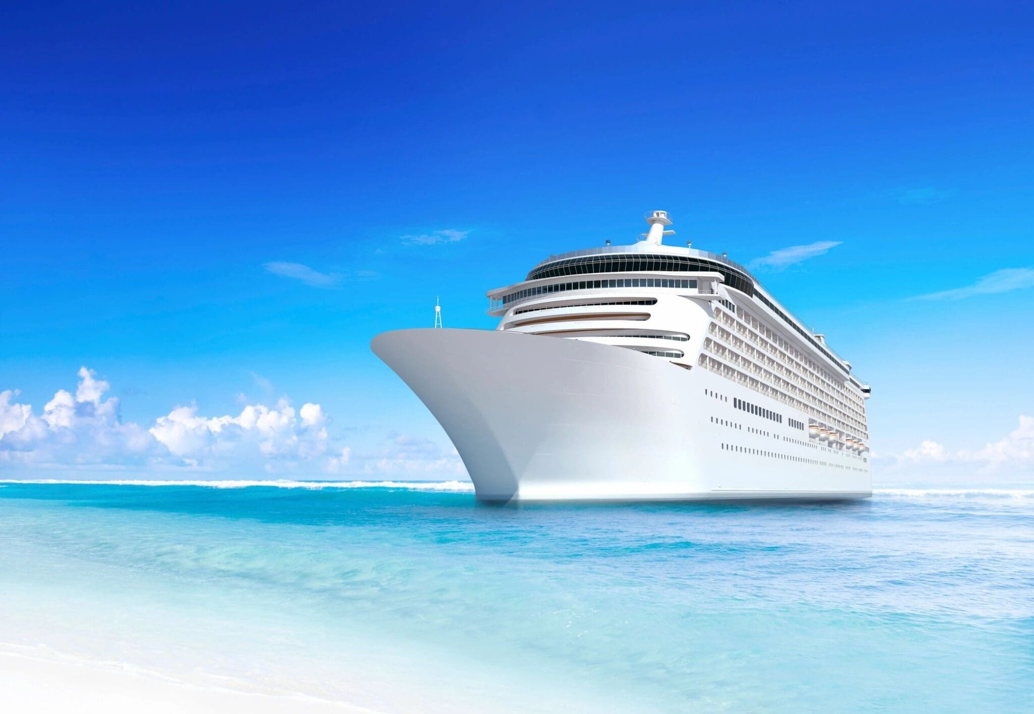 fm=f_6057 A large cruise ship is in the ocean.